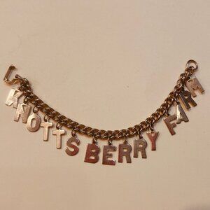 Vintage Knott's Berry Farm Charm Bracelet Gold Tone